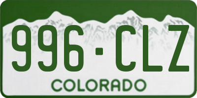 CO license plate 996CLZ