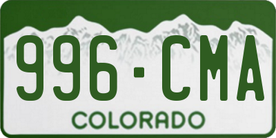 CO license plate 996CMA