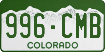 CO license plate 996CMB