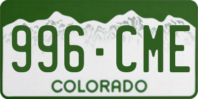 CO license plate 996CME