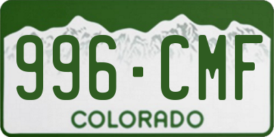 CO license plate 996CMF