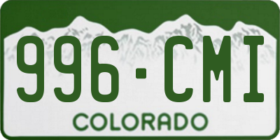 CO license plate 996CMI