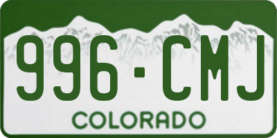 CO license plate 996CMJ