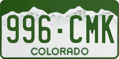 CO license plate 996CMK