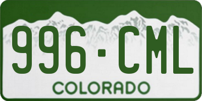 CO license plate 996CML