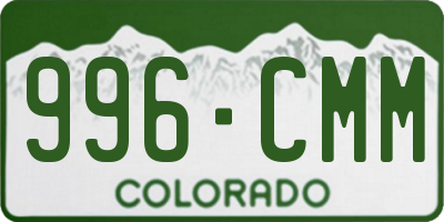 CO license plate 996CMM