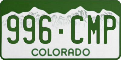 CO license plate 996CMP