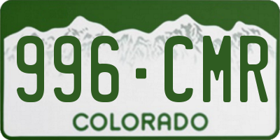 CO license plate 996CMR