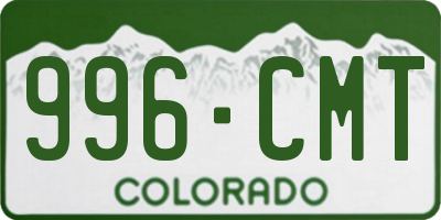 CO license plate 996CMT