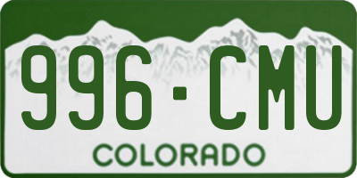 CO license plate 996CMU