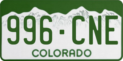CO license plate 996CNE