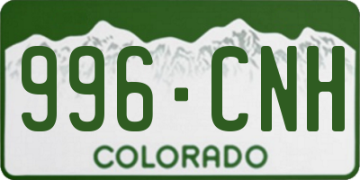 CO license plate 996CNH