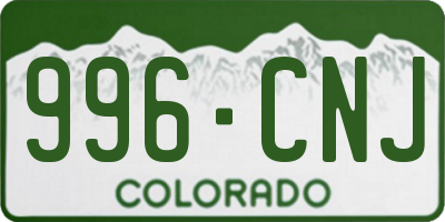 CO license plate 996CNJ
