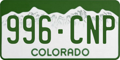 CO license plate 996CNP