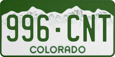 CO license plate 996CNT
