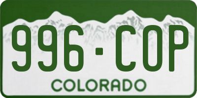 CO license plate 996COP