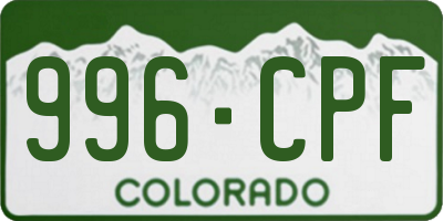 CO license plate 996CPF