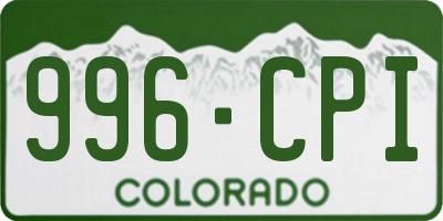 CO license plate 996CPI
