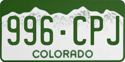 CO license plate 996CPJ