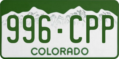 CO license plate 996CPP