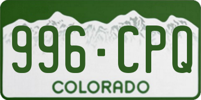 CO license plate 996CPQ