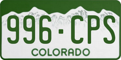 CO license plate 996CPS