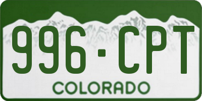 CO license plate 996CPT