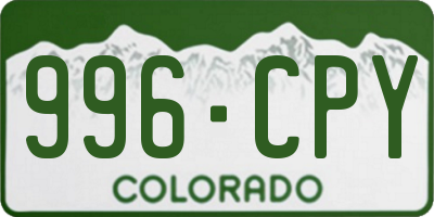 CO license plate 996CPY