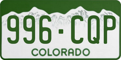 CO license plate 996CQP