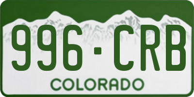 CO license plate 996CRB