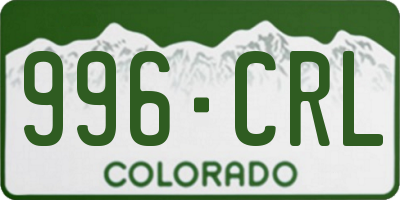 CO license plate 996CRL