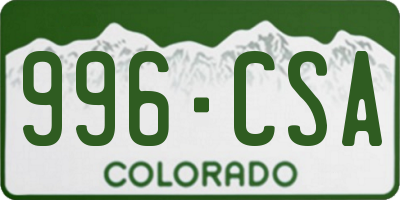 CO license plate 996CSA