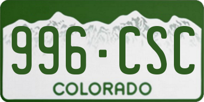 CO license plate 996CSC