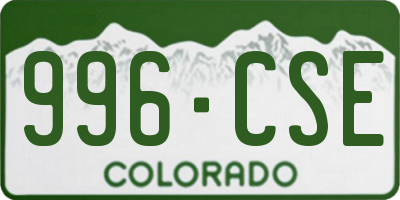 CO license plate 996CSE