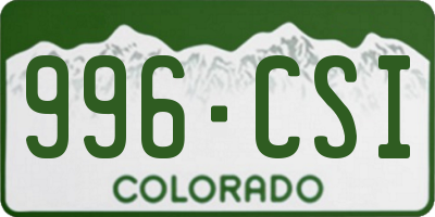 CO license plate 996CSI