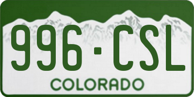 CO license plate 996CSL
