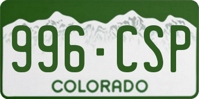 CO license plate 996CSP