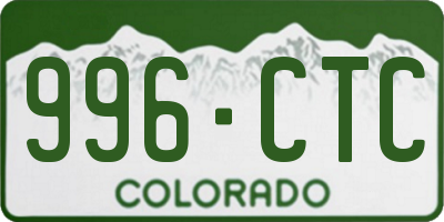 CO license plate 996CTC