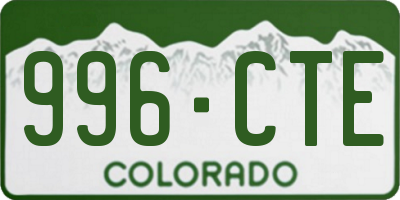 CO license plate 996CTE