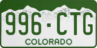 CO license plate 996CTG