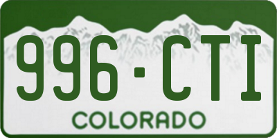CO license plate 996CTI