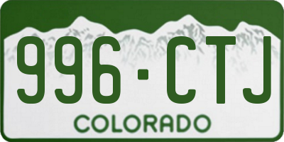 CO license plate 996CTJ