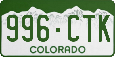 CO license plate 996CTK