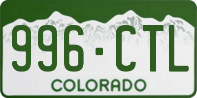 CO license plate 996CTL
