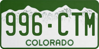 CO license plate 996CTM