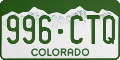 CO license plate 996CTQ