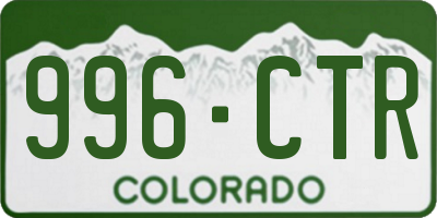 CO license plate 996CTR