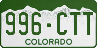 CO license plate 996CTT