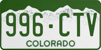CO license plate 996CTV