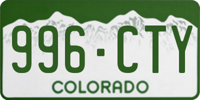 CO license plate 996CTY